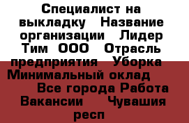 Специалист на выкладку › Название организации ­ Лидер Тим, ООО › Отрасль предприятия ­ Уборка › Минимальный оклад ­ 28 050 - Все города Работа » Вакансии   . Чувашия респ.